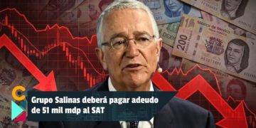 Grupo Salinas debe pagar en enero 51 mil mdp al SAT