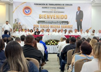 Refrenda Antonio Menéndez respaldo a la clase trabajadora durante Asamblea General de la CTM Sinaloa.