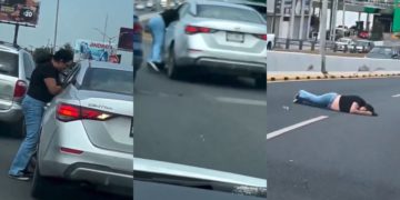 Video: Mujer reclama choque y conductor la arrastra varios metros en Monterrey